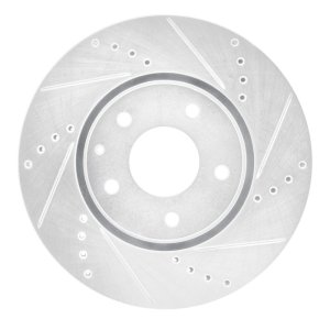 Mazda 6 Brake Rotor (1) - Front Right - R1 Concepts - Drilled & Slotted - Silver - `16-`25